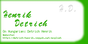 henrik detrich business card